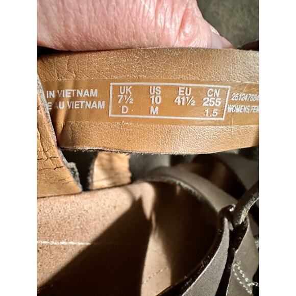 Clarks Helio Mindin Wedge Sandals Womens 10 Taupe Cork Strappy Open Toe Comfort - Picture 13 of 14